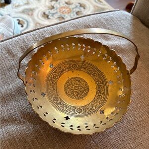 Gold Decorative Brass Basket